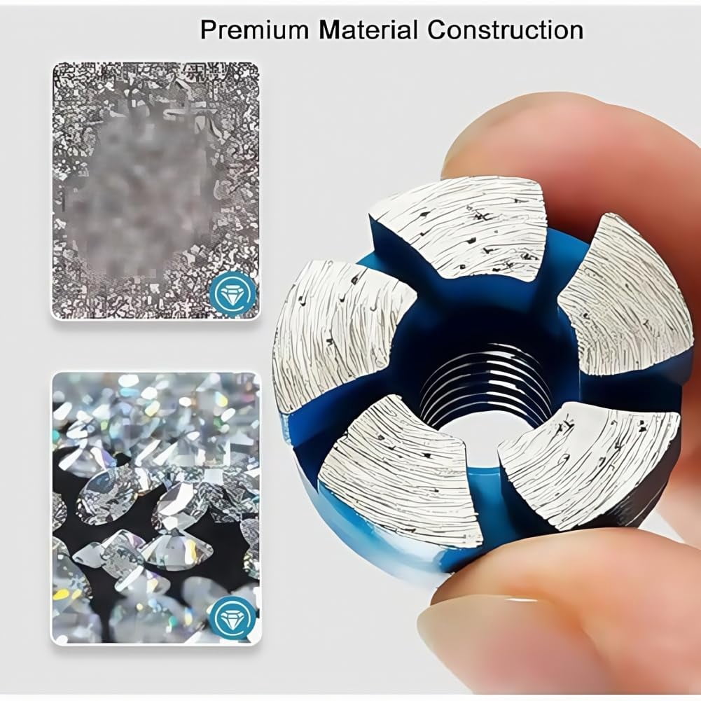 1 Inch Durable Mini Flat Grinding Head, 2025 Upguaded Diamond Flat Grinding Head for Angle Grinder Tool, Mini Diamond Grindings Heads for Stone Concrete Cement (2 Grinder+14cm)