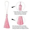 thumbnail image 3 of Unique Bargains 6.5' Silky Bookmark Tassels with Loop for DIY Craft Accessory, 20Pack Rose Pink, 3 of 5