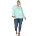 thumbnail image 4 of White Mark Women's Plus Size Pleated 3/4 Sleeve Floral Print Blouse, 4 of 5