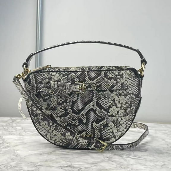 Michael Kors Emilia 35S1Gu5C6E Half Moon Crossbody Bag In Natural