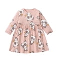 thumbnail image 2 of LYMAYTER Robe Décontractée pour Filles Tout-Petits Mignonne Robe Chandail Dessin Animé pour Enfants Printemps Automne Manches Longues 2-7 Ans, 2 of 7