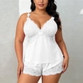thumbnail image 2 of yillto Plus Size Women Cami Pjs Set Short and Sleeveless V Neck Camisoles Sleepwear Summer Soft Pajamas Lounge Sets, 2 of 7