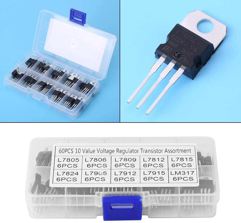 10 Value 60PCS L7805-LM317 Voltage Regulator Transistors Assortment Kit 