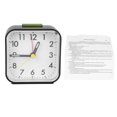 thumbnail image 1 of Reloj pequeño negro con alarma, silencioso, diseño minimalista, función de repetición con luz de fondo, reloj retro para dormitorio y sala de estar, 1 of 14
