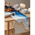 thumbnail image 3 of Hokiten Table Runners 36 Inches Long Dress Scarves, Blue Ocean Waves Farmhouse Kitchen/Dining Table Runner, Short Coffee Tablerunners, Coastal Ombre Beach Abstract Aesthetic 13x36 Inch, 3 of 7