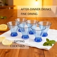 thumbnail image 2 of Yalin 9 oz Martini Glasses, Thick Base Stemless Acrylic Cocktail Glass for Margarita, Juice, Ice Cream, Reusable Drink Cups, Stackable, BPA-Free, Shatter Proof, Dishwasher Safe, Set of 6 (Blue), 2 of 6