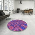 thumbnail image 4 of Ahgly Company Machine Washable Indoor Rectangle Transitional Dark Magenta Purple Area Rugs, 6' x 9', 4 of 7