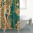 thumbnail image 5 of Retro Patterned Shower Curtain 72x84 Inches, Quick-Dry Polyester with Plastic Hooks, Boho Artistic Paisley Floral for Bathroom Style, 5 of 5