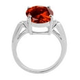 thumbnail image 3 of Mauli Jewels Rings for Women 14x10 MM Garnet and Diamond Ring 4-prong 10K White Gold, 3 of 6