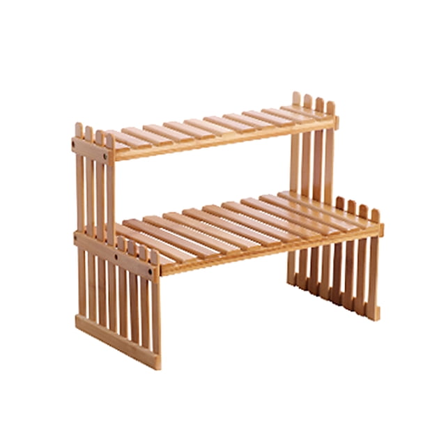 Countertop Bamboo Plant Shelf Bamboo Flower Pot Stand Balcony Flower Rack Cabinet Organizer Multi-Function DIY