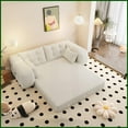 thumbnail image 4 of Beige Teddy Fabric 3-in-1 Foldable Sofa Bed - 78.7" Multi-Functional Sleeper for Living Room & Guest Room, 4 of 24