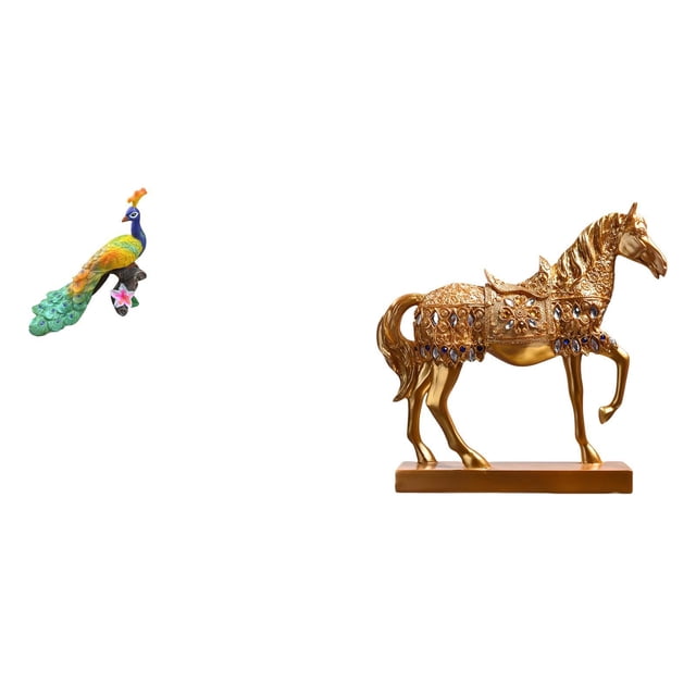 Escultura De Caballo De Pavo Real, Figura Decorativa Para Jardín, Artesanía, Estatua De Resina Grabada, Figuras De Animales Para Decoración Del Hogar, La Oficina Y El Jardín.