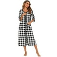 thumbnail image 4 of Robe à Fermeture Éclair pour Femmes, Robe de Maison à Manches 3/4, Longueur Complète, Vêtement de Nuit, Duster, Robe de Chambre avec Poches, P-2TG, 4 of 6