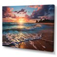 thumbnail image 2 of Designart Large Coastal Wall Art, Horizon by the Sunset Beach I , Coastal Wall art decor, Yellow Nautical & Coastal Canvas wall art, 32x24 inches, 2 of 5