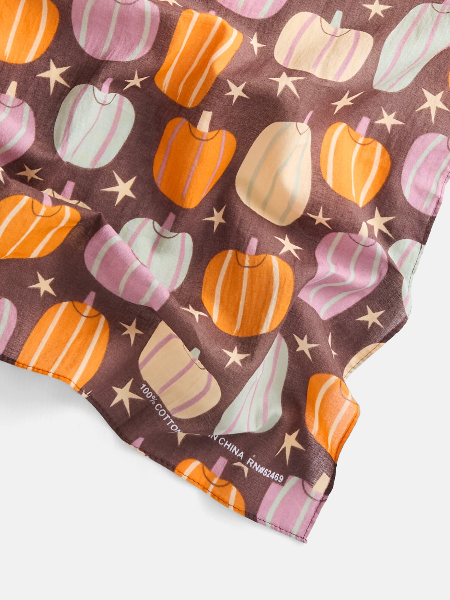 Way To Celebrate Halloween Women's Nostalgic Pumpkin Bandana, One Size, Brown/Multi