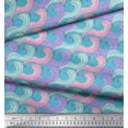 thumbnail image 2 of Soimoi Blue Poly Georgette Fabric Artistic Waves Abstract Fabric Prints By Yard 52 Inch Wide, 2 of 3