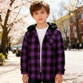 thumbnail image 6 of Boy Button down Shirt Plaid Hooded Boys Long Sleeve Shirts Lightweight Boys Fall Jacket 5-6 Years Boy Jacket, 6 of 7