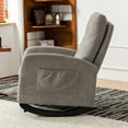 thumbnail image 4 of Smilegend Upholstered Rocking Chair with Footrest, High Back Ergonomic Rocker with Rubber Wood Legs, Comfortable Lounge Armchair for Living Room, Bedroom, Gray, 4 of 8