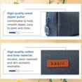 thumbnail image 3 of Estuche de papelería para estudiantes, de algodón y lino, organizador de oficina, monedero, neceser, color azul vaquero, 3 of 5