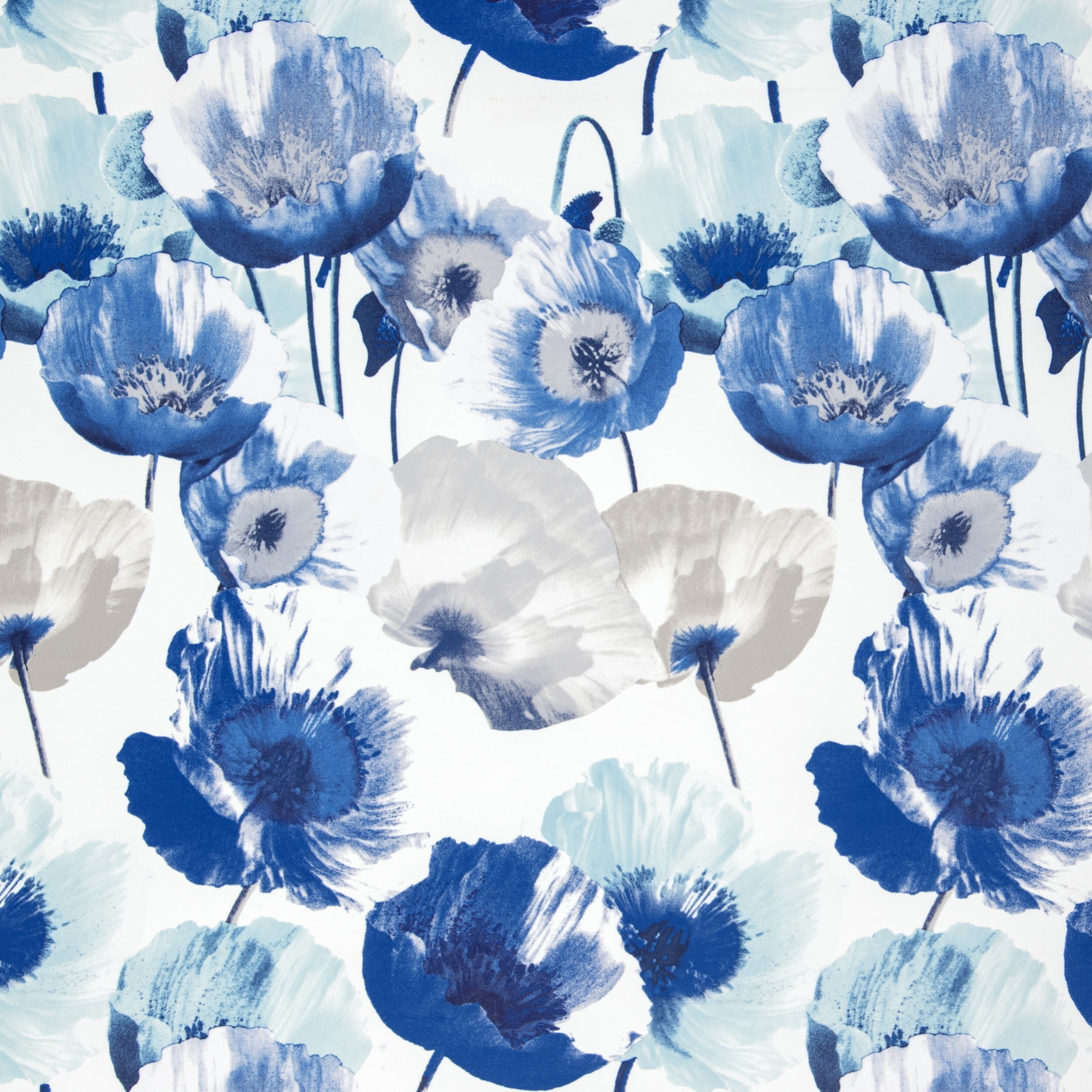 Achim Poppy Field Floral Rod Pocket Room Darkening Curtain Panel, Blue, 50" x 84"