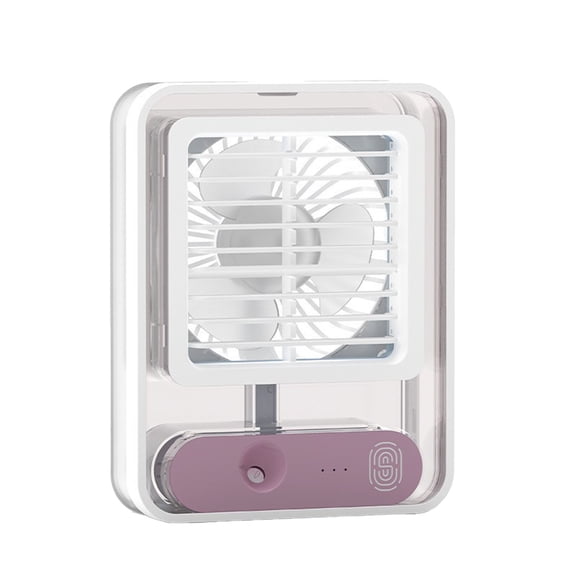 Summer Savings! LHNFT Portable Desk Fan, Clear Case 3-speed Spraying Humidification Night Light Mute USB Rechargeable Lightweight Mini