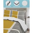 thumbnail image 4 of Quilts Twin XL Size, Yellow Soft Comforter Bedding Set for Bed, Modern Painting Farmhouse Striped Abstract Art Lightweight Quilted Bedspread with Pillow Cover(2 Pieces) for All Season, 68x98 Inch, 4 of 6