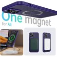 thumbnail image 6 of Designed for iPhone 12/12 Pro Case with Magnetic Invisible Stand, [Compatible with Magsafe] Slim Anti-Scratch Shockproof Translucent Matte Case for iPhone 12/12 Pro 6.1 inch, Dark Purple, 6 of 14