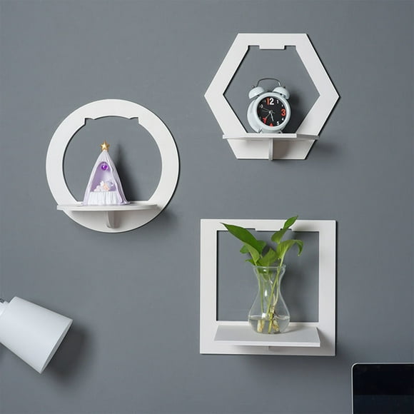 CQCYD Clearance under $5 Small Floating Shelf, No Drilling Wall Mount Bedroom Kitchen Decorative Floating Shelf Display Rack Can Be Used To Display Plants Books And Home Decor