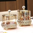 thumbnail image 2 of Luxury Gold-Plated Glass Candy Jar with Lid, Elegant Nut Storage Container, Decorative Home Ornament for Snacks & Treats, 2 of 7