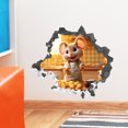 thumbnail image 1 of Adhesivo de pared 3D con efecto de agujero y ratón con forma de queso, decoración divertida, 1 of 1