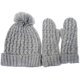 thumbnail image 2 of Gorro de punto con pompón para mujer y niña de invierno, bufandas y guantes de lana, conjunto de 2P MFZFUKR WMCH-377, 2 of 5