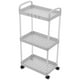 thumbnail image 3 of Carrito utilitario con ruedas, organizador de almacenamiento de plástico de 3 niveles, carrito de almacenamiento con ruedas para cocina, baño, dormitorio, guardería, 3 of 7