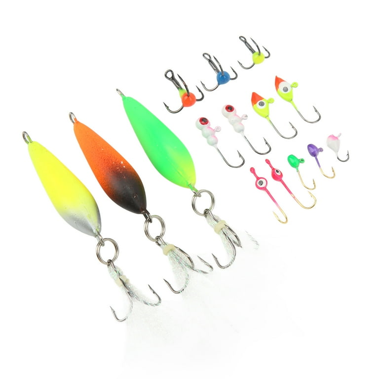Ice Fishing Jig Head Hooks, Portable Ice Fishing Jigs Kit Stainless Steel  High Carbon Steel Continuous Sharpness For Freshwater For Trout 