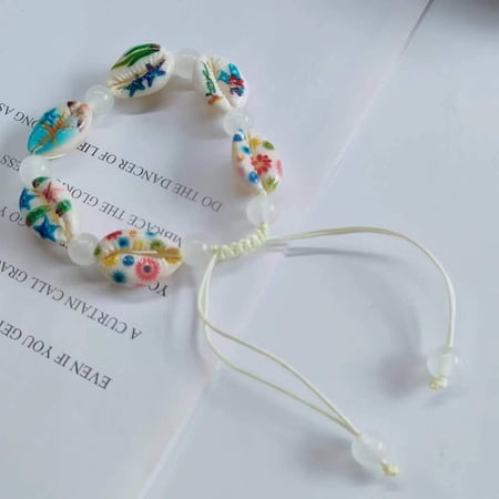 ERDOUY Shell Woven Bracelet Anklets for Women Boho Anklet Bracelet Beach Foot Jewelry for Party(Style C)