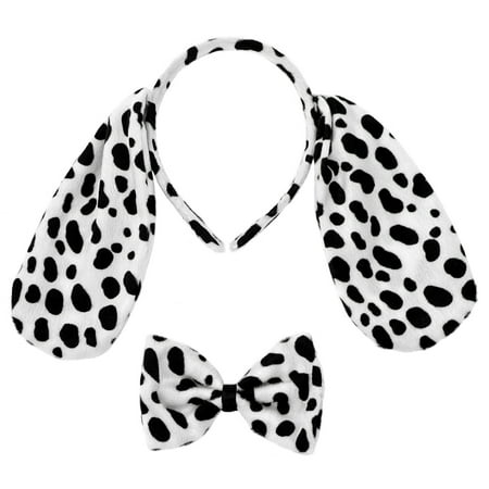 SeasonsTrading Dalmatian Ears Headband & Bow Tie Costume Set - Cute Halloween, Cosplay, Birthday Party, Fun Dog Dress Up Accessories Kit