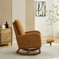 thumbnail image 4 of EBQOSK 25.4"W Rocking Chair for Nursery, High Back Glider Chair with Retractable Footrest, Side Pocket, Rocking Accent Armchair with Rubber Wood Legs for Living Room/Bedroom Carmamel, 4 of 7