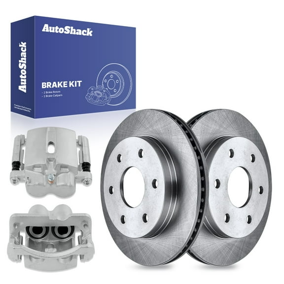 AutoShack 12.01" (305 mm) Front Vented Brake Rotors   Calipers | Replacement for 2007 Chevrolet Silverado 1500 Classic 2007 GMC Sierra 1500 Classic 2003-2008 Chevrolet Express 1500 | 4-PC Brake Kit