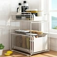 thumbnail image 2 of Sink shelving kitchen under the platform seasoning bottle rack storage rack table telescopic push pull drawer type cabinet, 2 of 6
