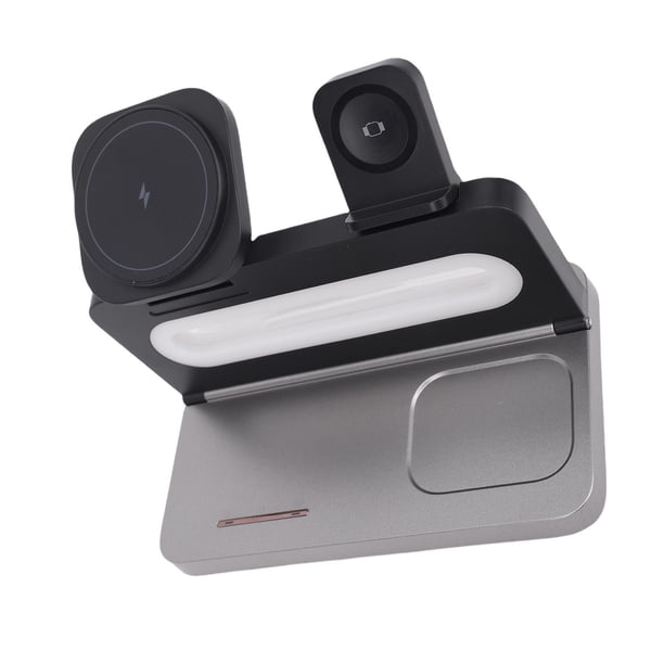 Estación De Carga, Luz Nocturna De 15W, Soporte De Carga Inalámbrico De Carga Rápida, ABS Magnético 4 En 1 Para Auriculares