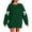 Dark Green, variant on COKOI Oversized Sweaters Women's Solid Color Bow Round Neck Long Sleeved Loose Pullover Sweater Sweatshirt(Gray 2XL