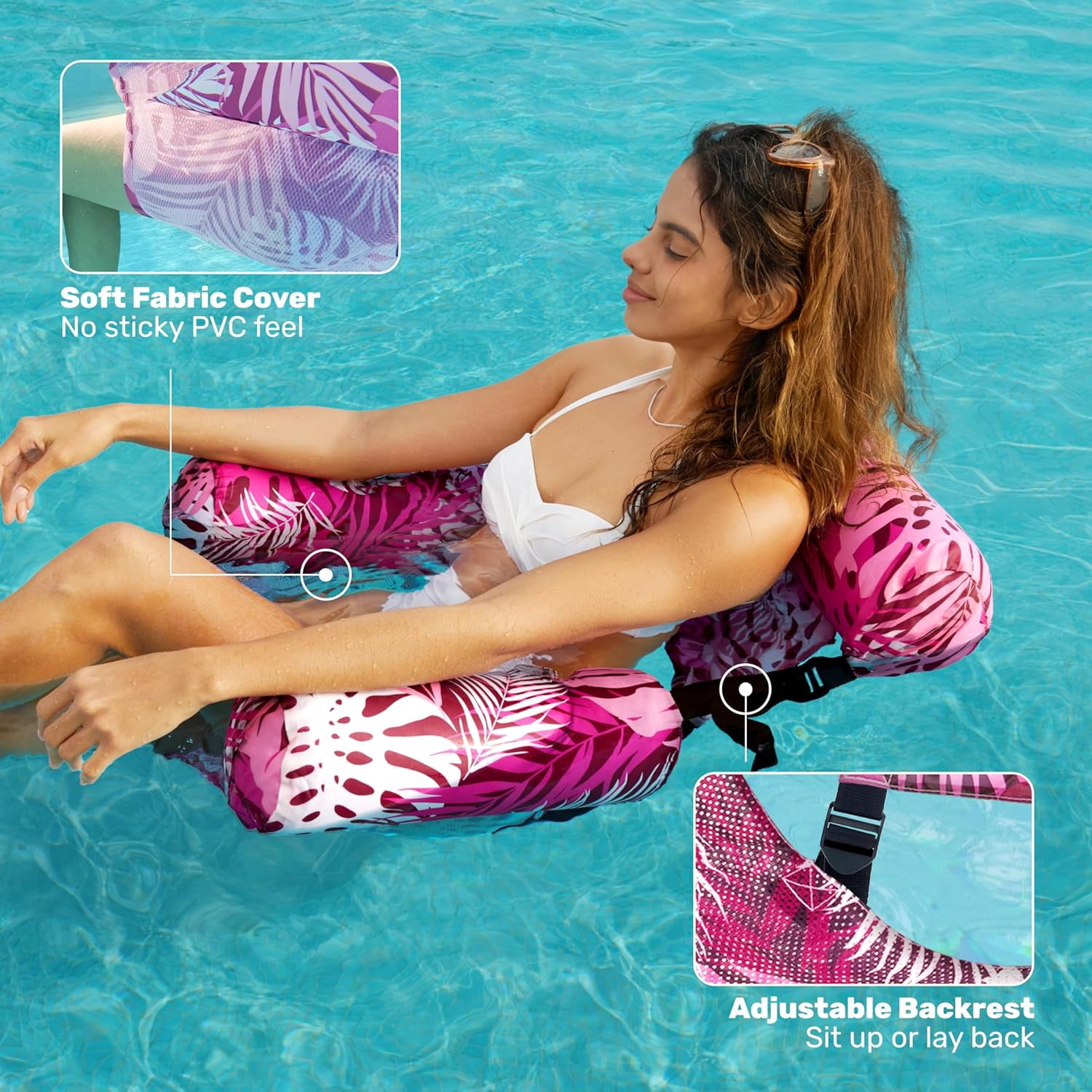 Inflatable Pool Floats Adult,2 Packs Floating Lounge Chairs,Blow up Pool Noodles for Adult Heavy Duty,Floating Chair for Party Summer Water Beach Lake Fun