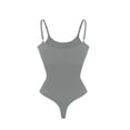 thumbnail image 4 of ZQUUVOU Women's Tummy Control Bodysuit Thong Seamless Sleeveless Sculpting Snatched Waist Body Suit Camisole Shapewear Blue, 4 of 4