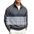 thumbnail image 3 of FENGYOU Mens Casual Quarter Zip Sweatshirt Fleece Lined Thick Pullover Stand Collar Long Sleeve Regular Fit Solid Top Khaki 3XL, 3 of 6
