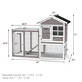thumbnail image 5 of 2-Story Wooden Rabbit Hutch with Running Area-Gray, Rabbit Hutch for Cats, Rabbits, Bunnies, Guinea Pigs, 5 of 8