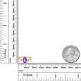 thumbnail image 6 of Gem Stone King 10K Yellow Gold Purple Amethyst and Pink Lab Grown Diamond 3-Stone Ring for Women | 1.46 Cttw | Oval Checkerboard 8X6MM | Gemstone February Birthstone | Size 7, 6 of 6