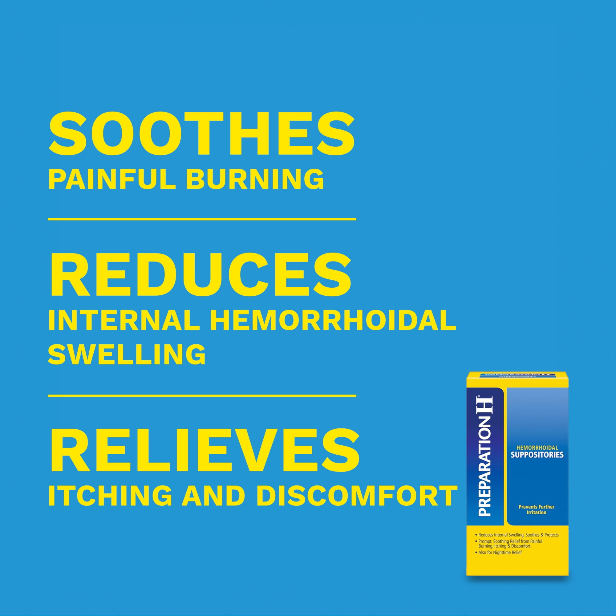 Preparation H Hemorrhoid Suppositories for Itching and Discomfort Relief - 12 Count