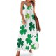 thumbnail image 1 of Vestido sin mangas con tréboles irlandeses por todas partes Ropa de verano para mujer Vestido holgado para mujer, 1 of 7