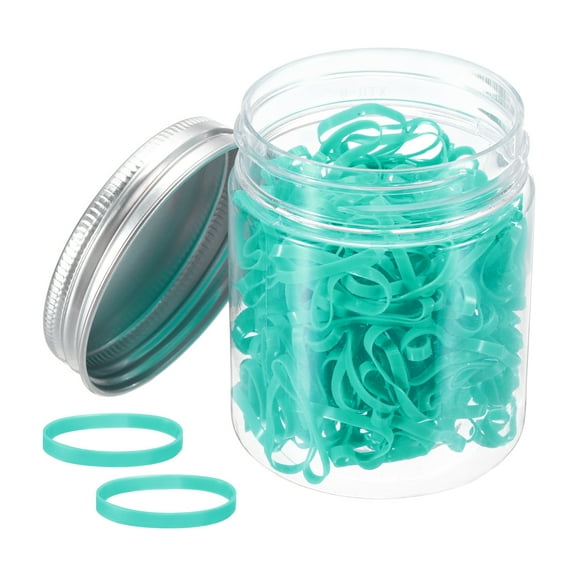 Uxcell 180 Pcs Rubber Band Stretchable Rubber Elastic Band Colored Spots 20mm x 2mm Hair Rubber Bands for Home Office, Blue Green