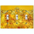 thumbnail image 1 of Metal Light Switch Plate Cover Elegant Yellow Letter Frame Damask DAM066, 1 of 13