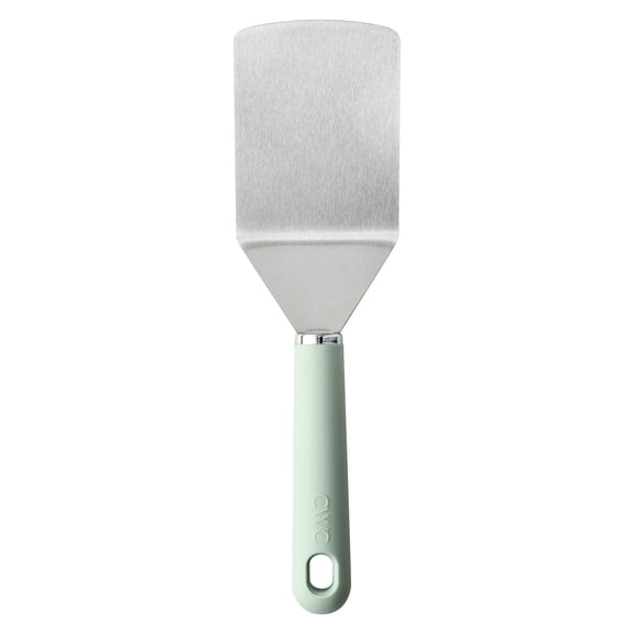 Cook with Color 12.6" Stainless Steel Griddle Turner, Flat Top Spatula with Silicone Grip, Sage